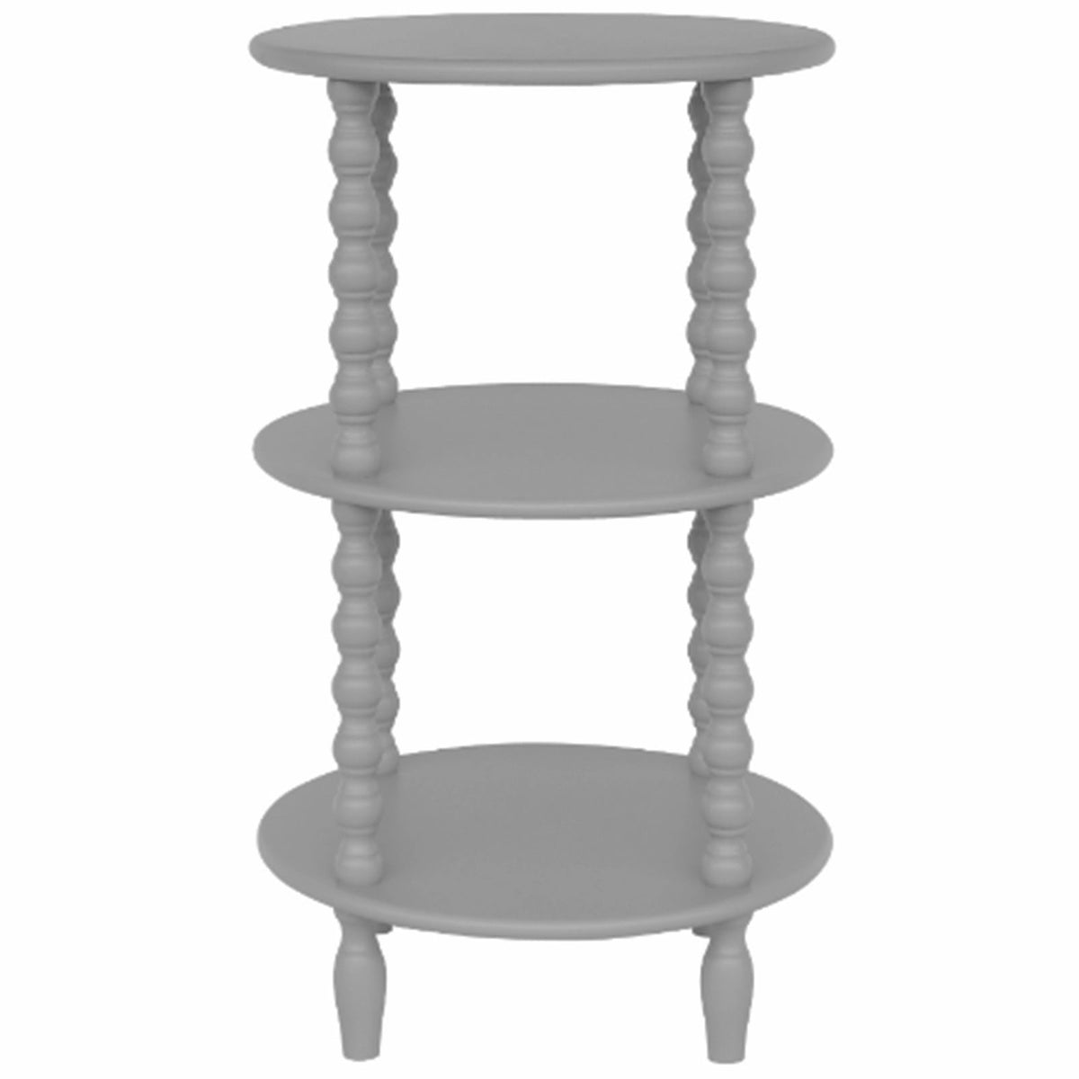 Grey Round Side Table — Living Room Side Table, Tall, Wood