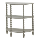 Grey Half Moon Side Table — Living Room Side Table, 3 Tier, Wood