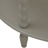 Grey Half Moon Side Table — Living Room Side Table, 3 Tier, Wood