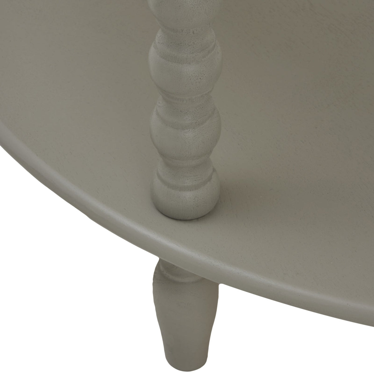 Grey Half Moon Side Table — Living Room Side Table, 3 Tier, Wood