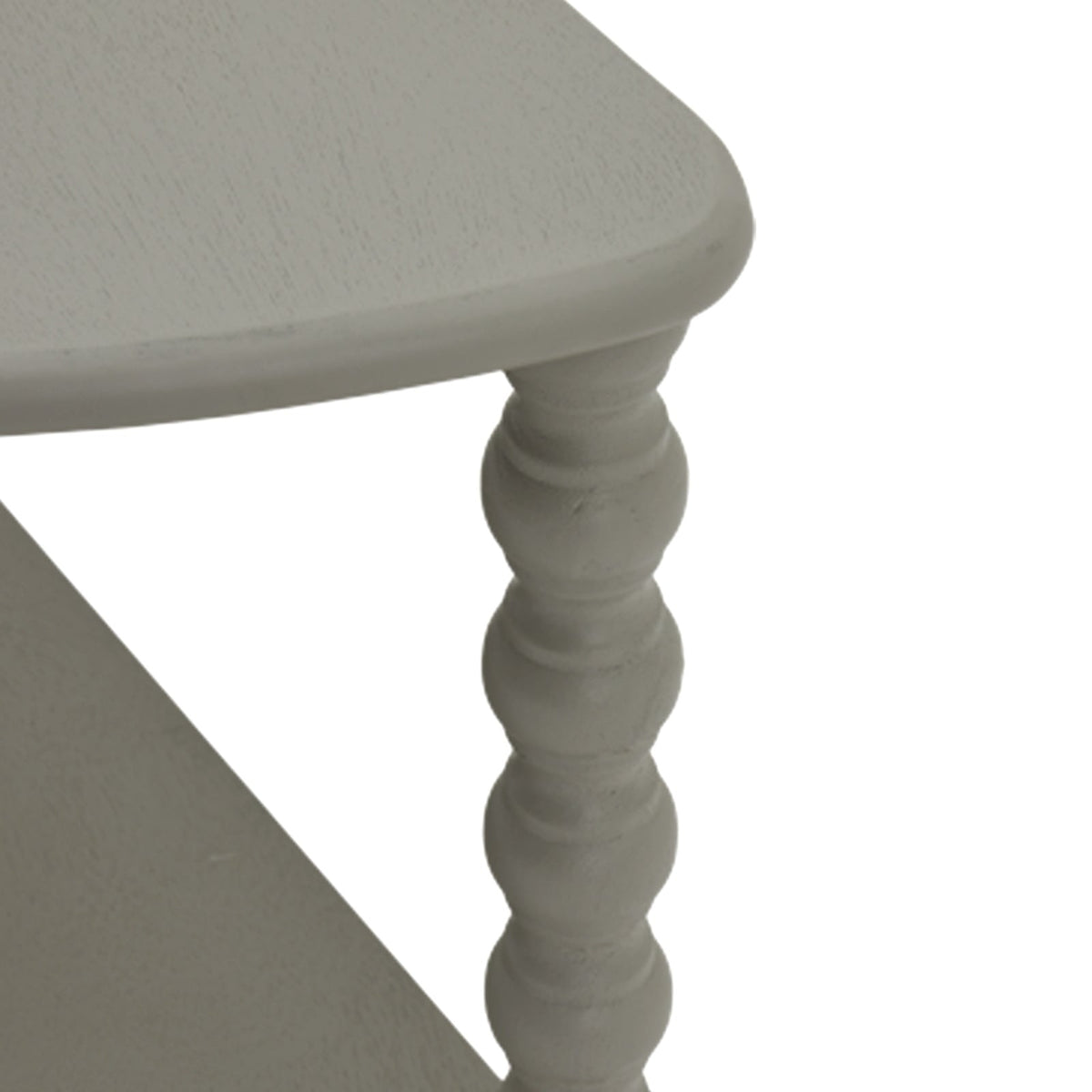 Grey Half Moon Side Table — Living Room Side Table, 3 Tier, Wood