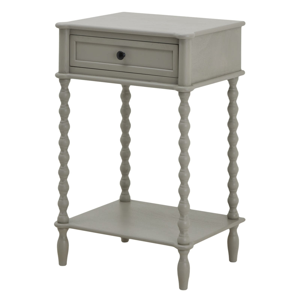 Grey Camden Side Table — 1 Drawer Living Room Side Table, Wood