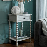 Grey Camden Side Table — 1 Drawer Living Room Side Table, Wood