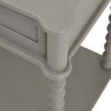 Narrow Grey Console Table 120cm — 2 Drawer Hallway Table, Wood