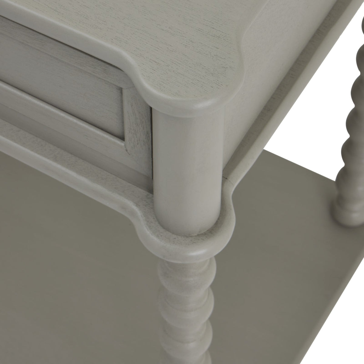 Narrow Grey Console Table 120cm — 2 Drawer Hallway Table, Wood