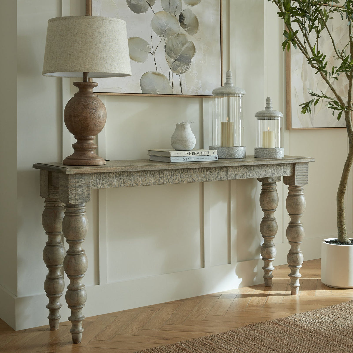 Brown Console Table — Hallway Table, Wood