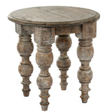 Brown Round Side Table 60cm — Living Room Side Table, Wood, 60cm Tall
