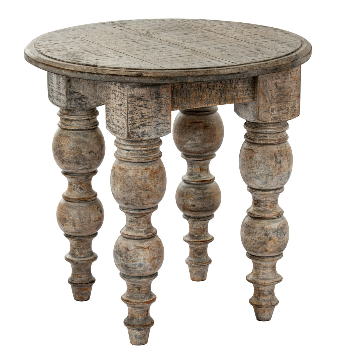 Brown Round Side Table 60cm — Living Room Side Table, Wood, 60cm Tall