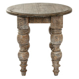 Brown Round Side Table 60cm — Living Room Side Table, Wood, 60cm Tall