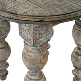 Brown Round Side Table 60cm — Living Room Side Table, Wood, 60cm Tall