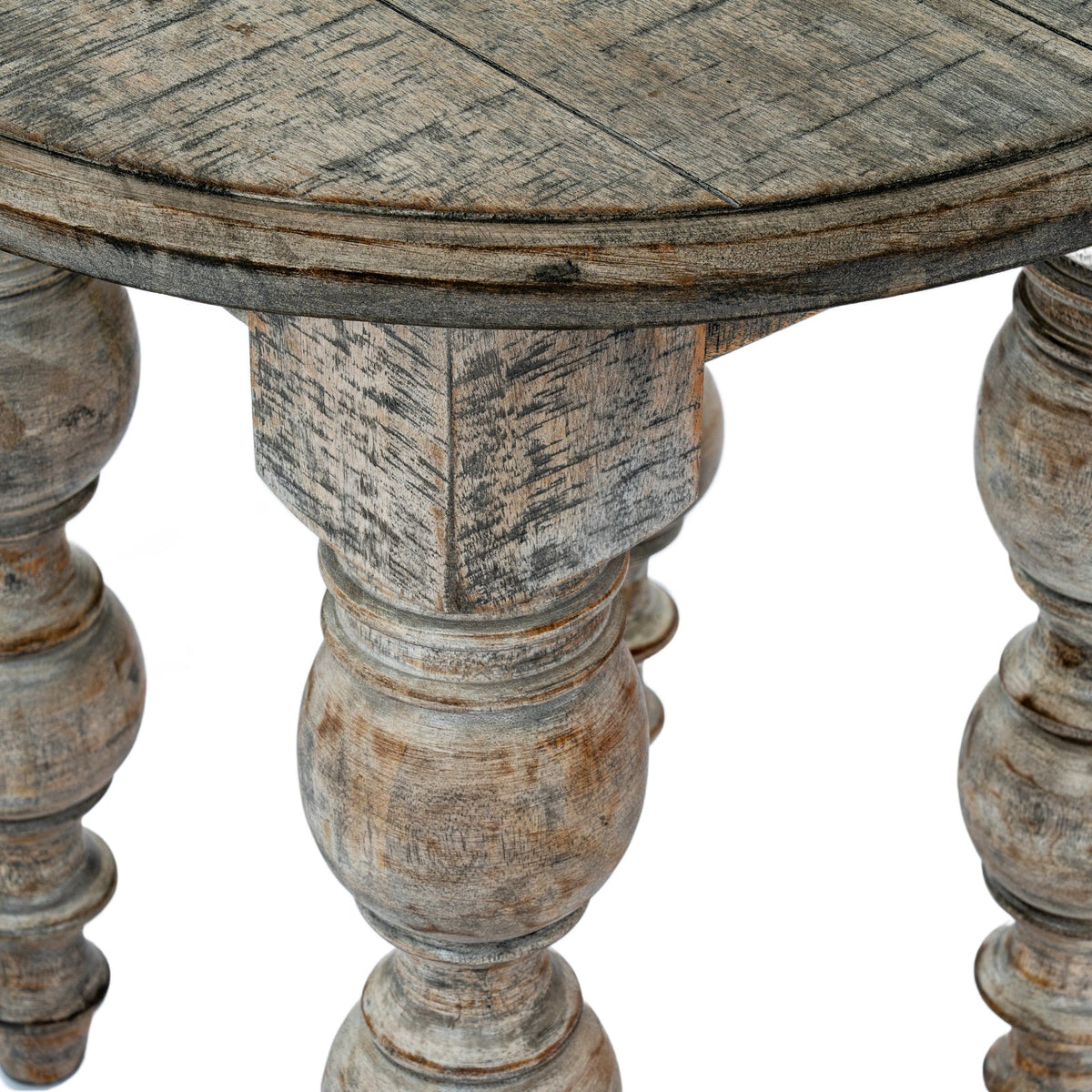 Brown Round Side Table 60cm — Living Room Side Table, Wood, 60cm Tall