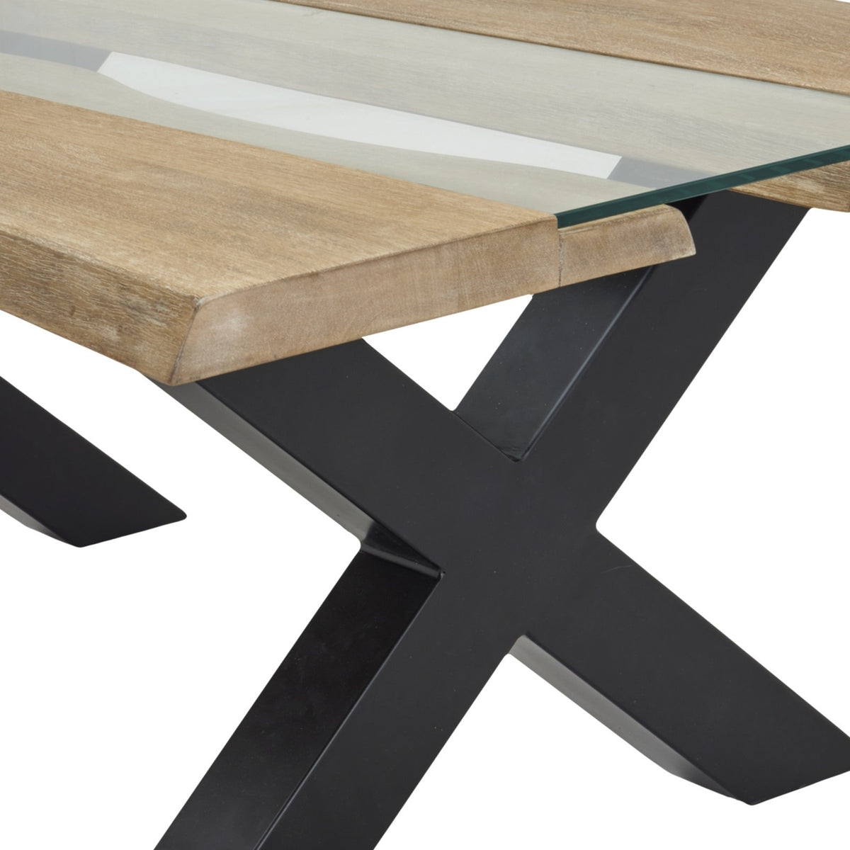 Live Edge Light Acacia River Coffee Table — coffee table