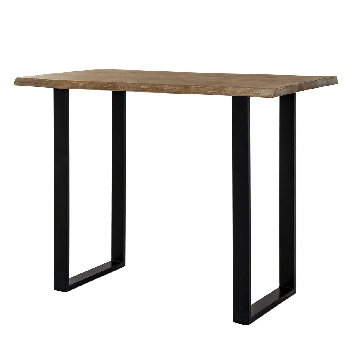 Black Bar Table 130cm — Breakfast Bar Table, Live Edge Acacia, Metal
