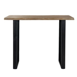 Black Bar Table 130cm — Breakfast Bar Table, Live Edge Acacia, Metal