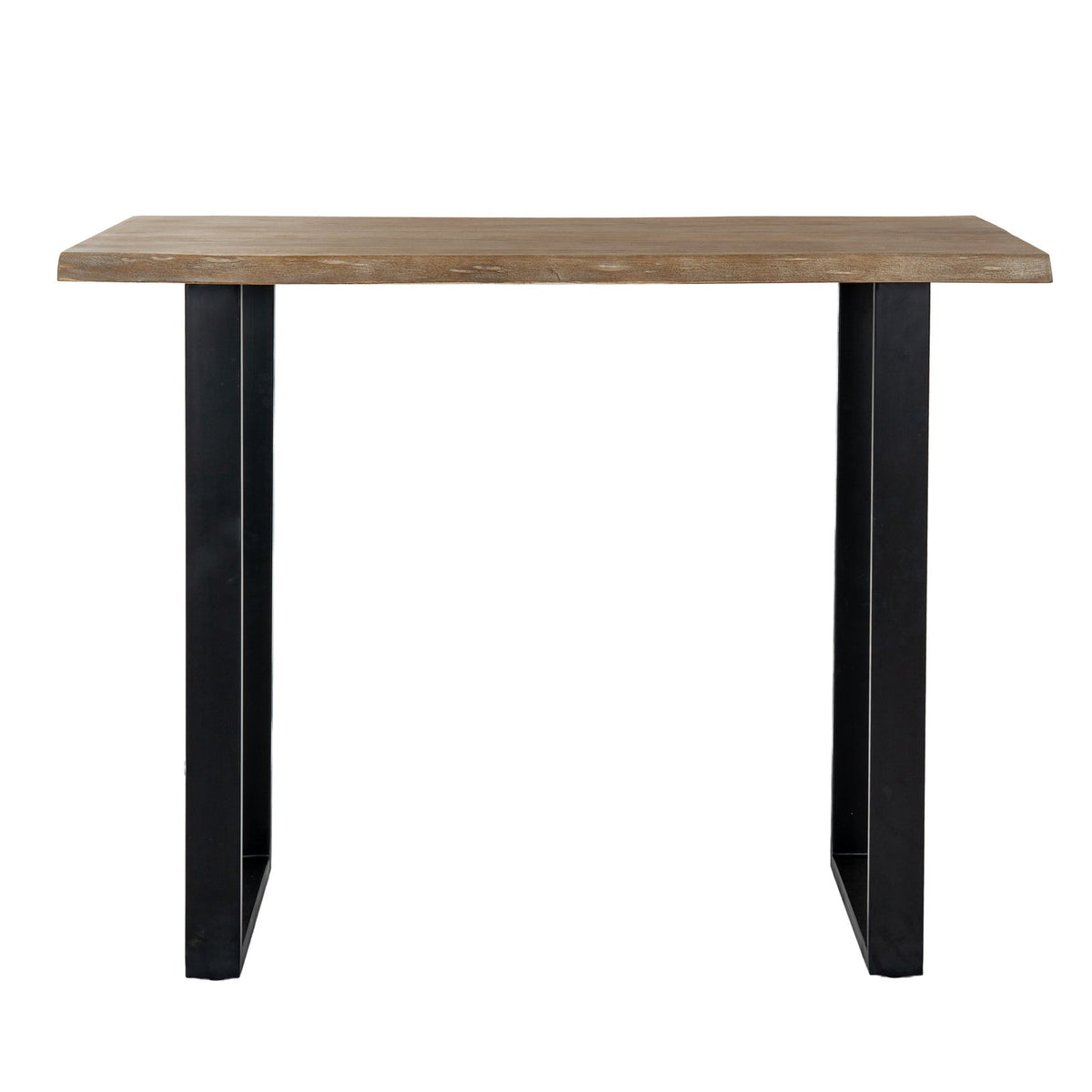 Black Bar Table 130cm — Breakfast Bar Table, Live Edge Acacia, Metal