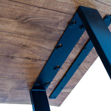 Black Bar Table 130cm — Breakfast Bar Table, Live Edge Acacia, Metal