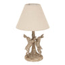 Brown Table Lamp 48cm — Bedside Table Lamp, Linen Shade, Stonewashed Marching Hares
