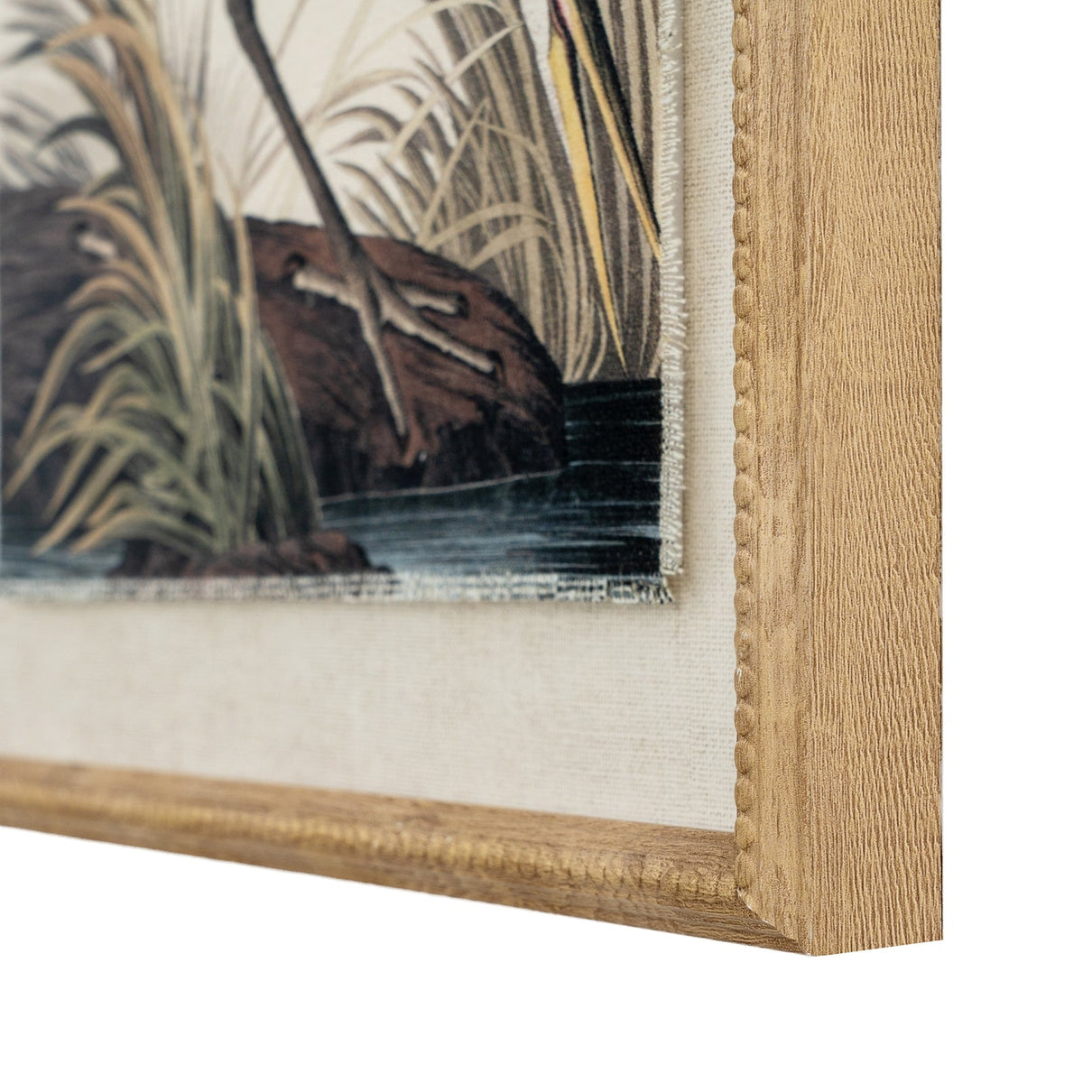 Flora & Fauna Collection Heron On Linen In Beaded