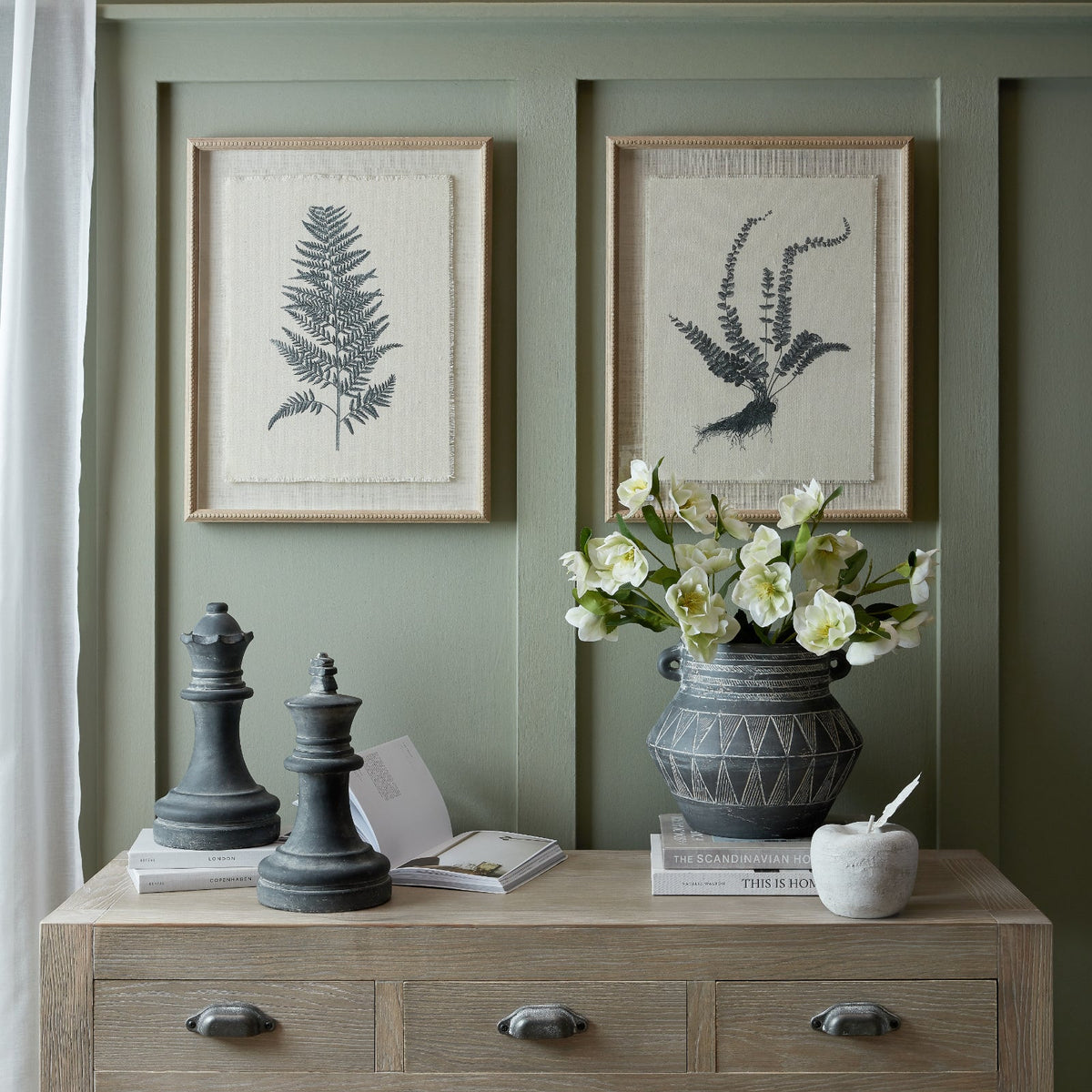 Flora & Fauna Collection Spleenwort On Linen In