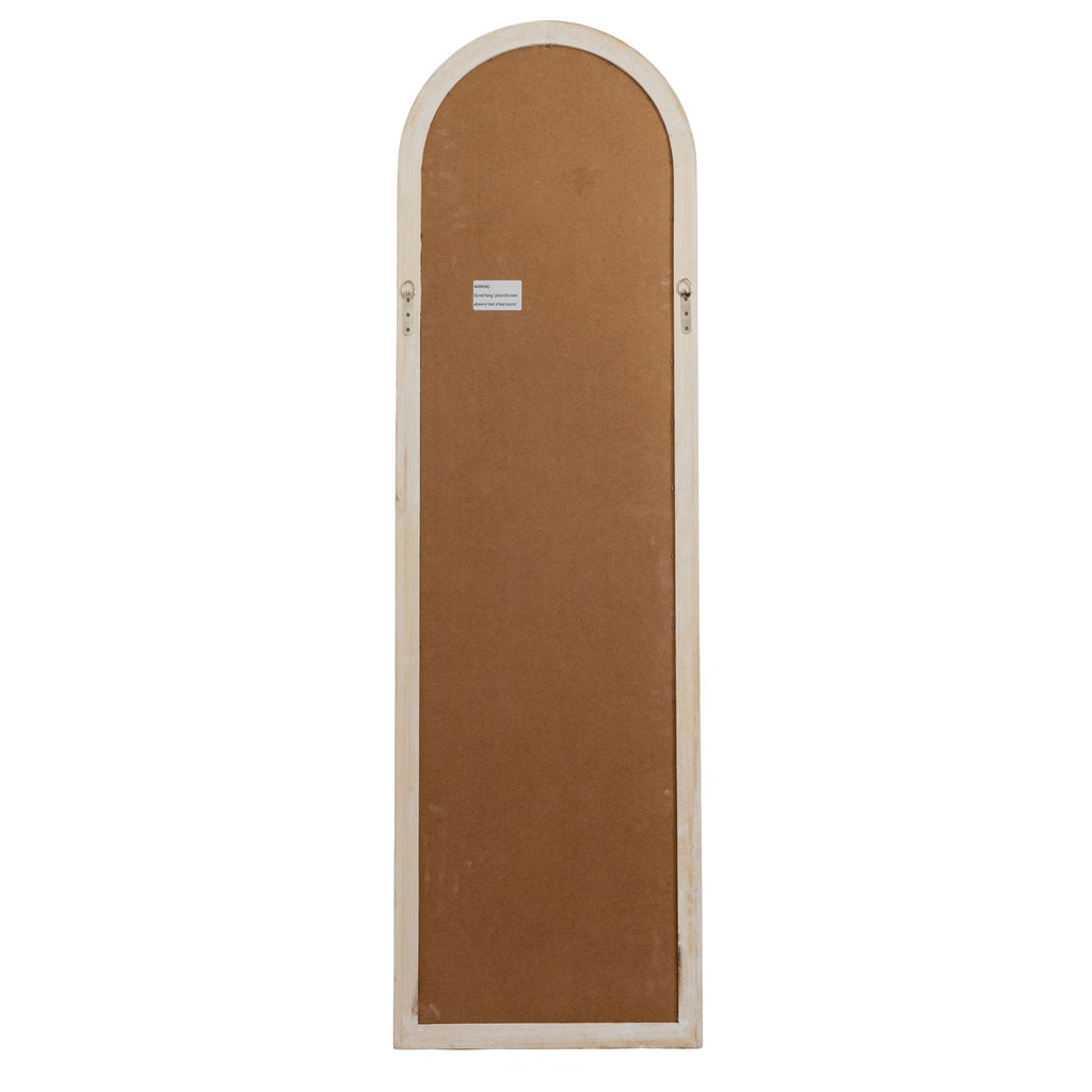 Washed Wood Tall Arched Window Mirror — mirror