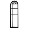 Large Black Arched Mirror 170cm — Tall Full Length Wall Mirror, Window Pane Design, Wood Frame