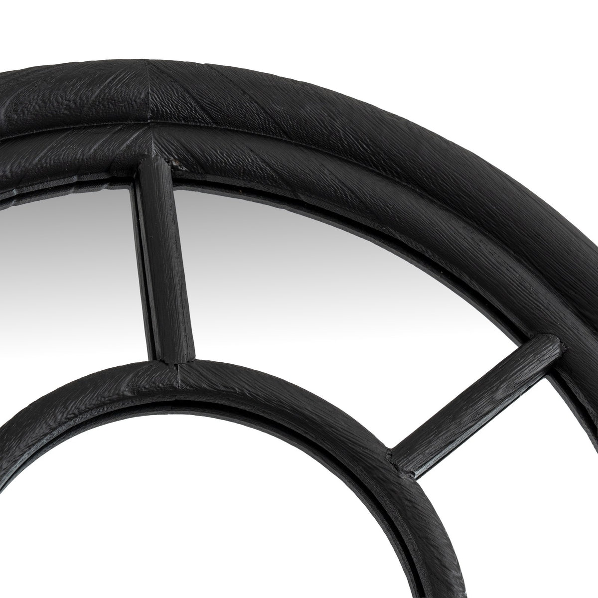 Black Wood Tall Arched Window Mirror — mirror