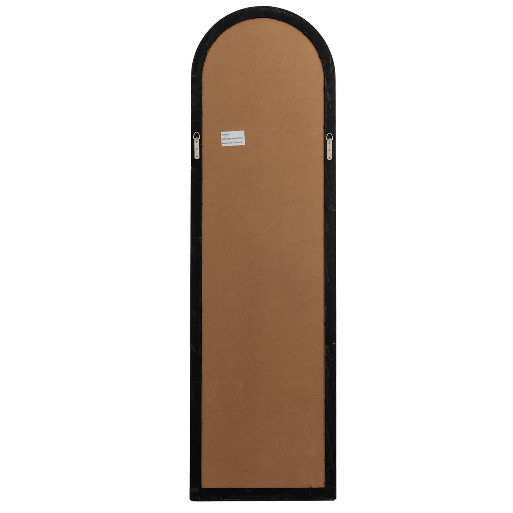 Black Wood Tall Arched Window Mirror — mirror