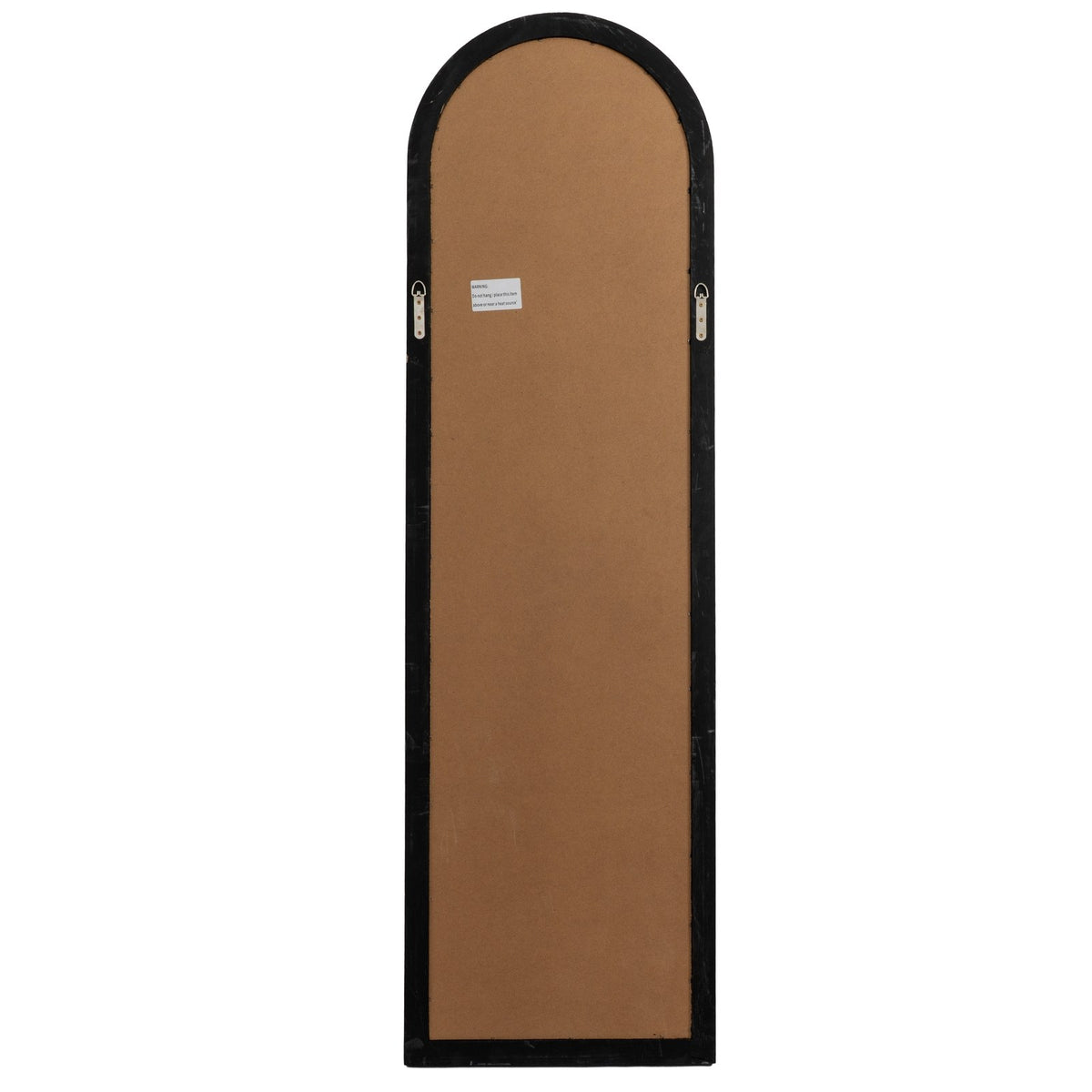 Black Wood Tall Arched Window Mirror — mirror
