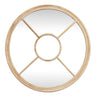 Brown Round Mirror 100cm — Wall Mirror, Window Pane Design, Wood Frame