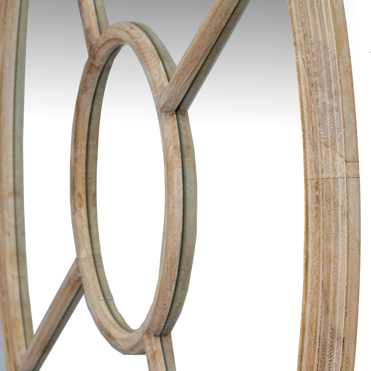 Washed Wood Round Window Mirror — mirror