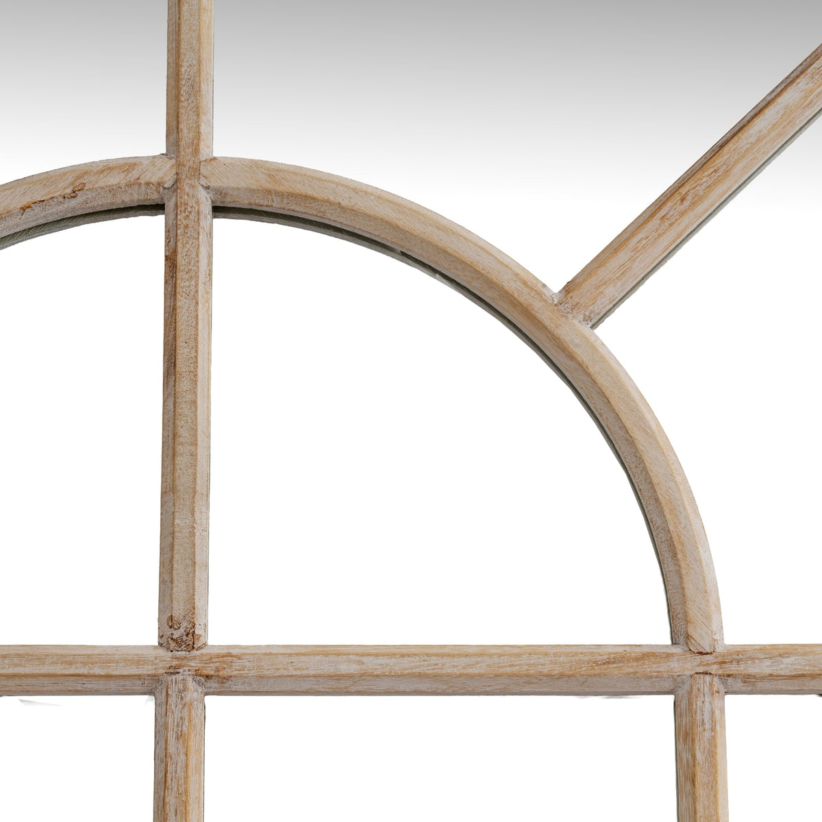 Hartley Washed Wood Arched Window Mirror