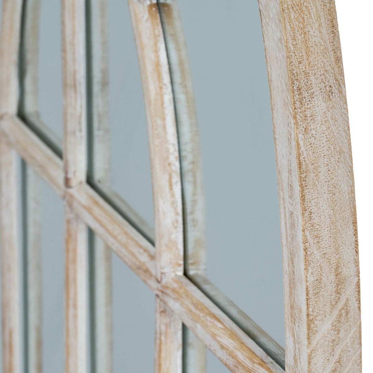 Hartley Washed Wood Arched Window Mirror