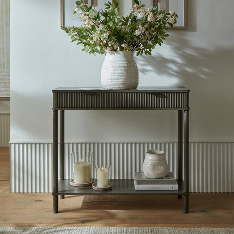 Narrow Brown Console Table 90cm