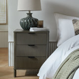 Reed 3 Drawer Bedside Table — side table