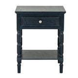 Black Side Table — 1 Drawer Living Room Side Table, Wood