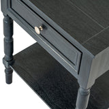 Black Side Table — 1 Drawer Living Room Side Table, Wood