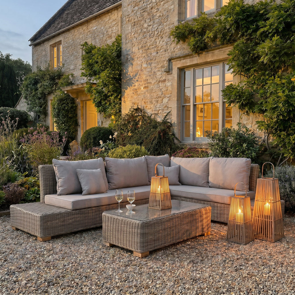 Large Silo Wicker Lantern