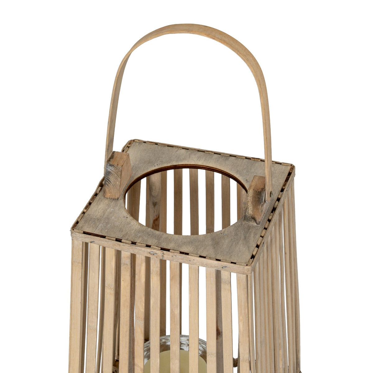 Small Silo Wicker Lantern