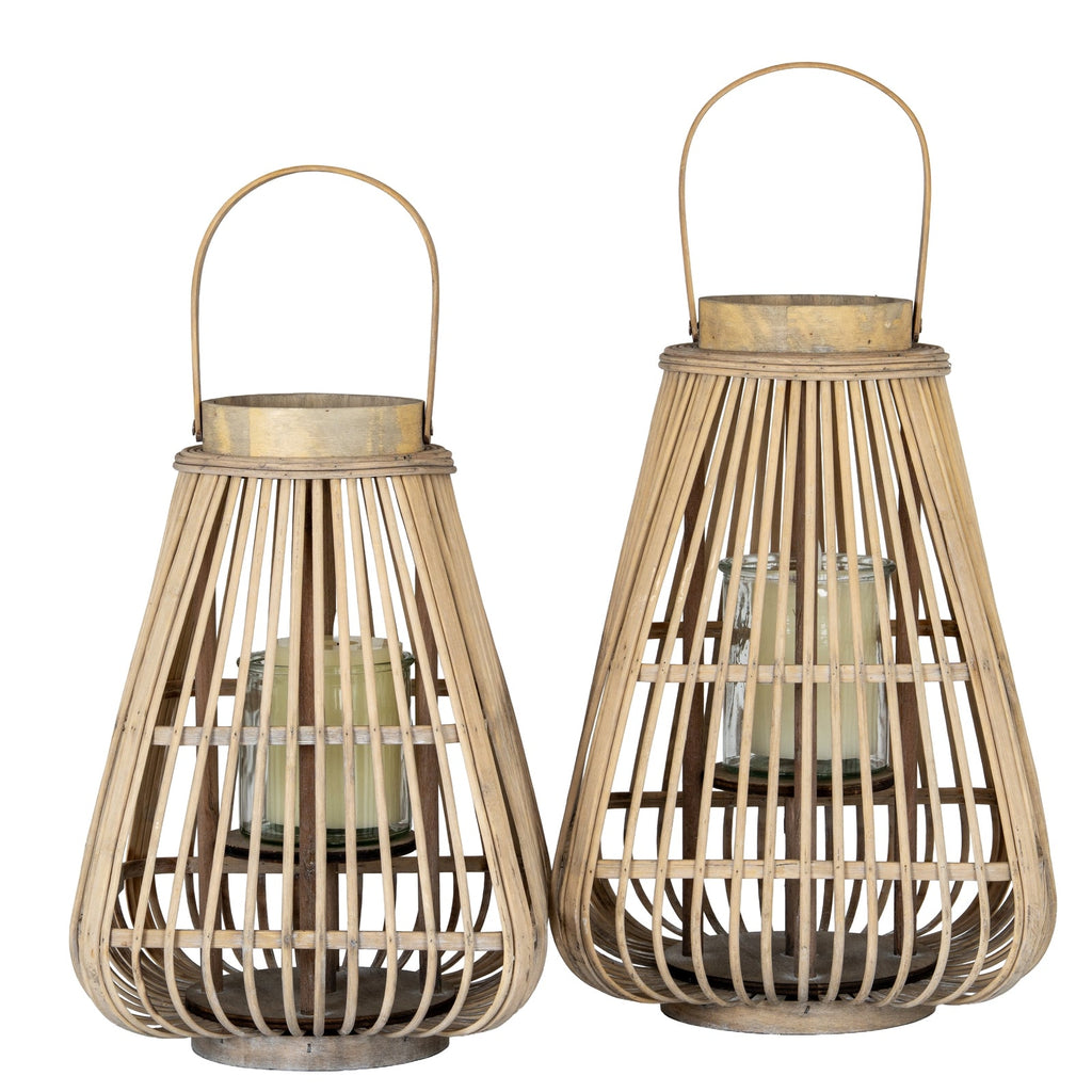 Large Peardrop Wicker Lantern