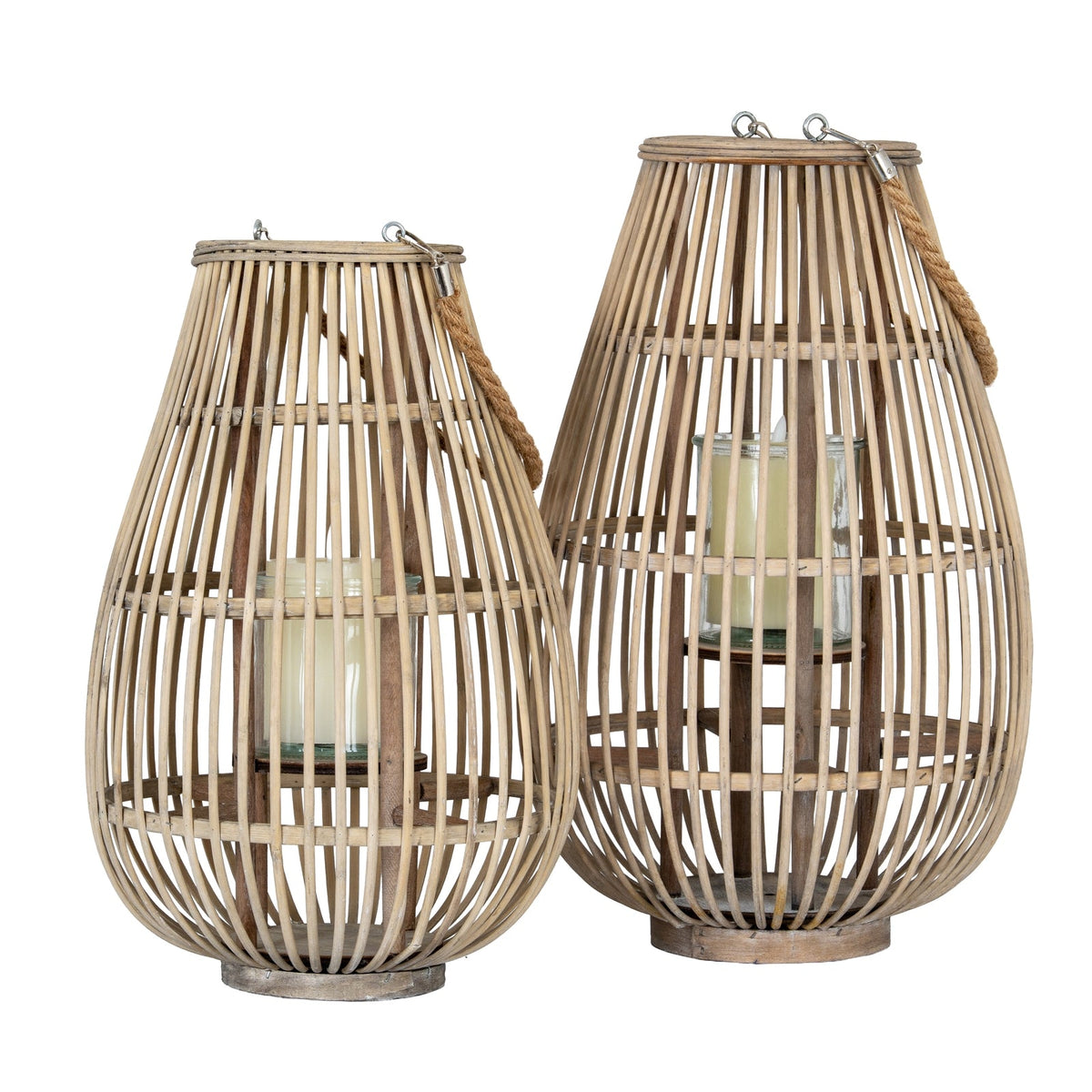 Large Ellipse Wicker Lantern