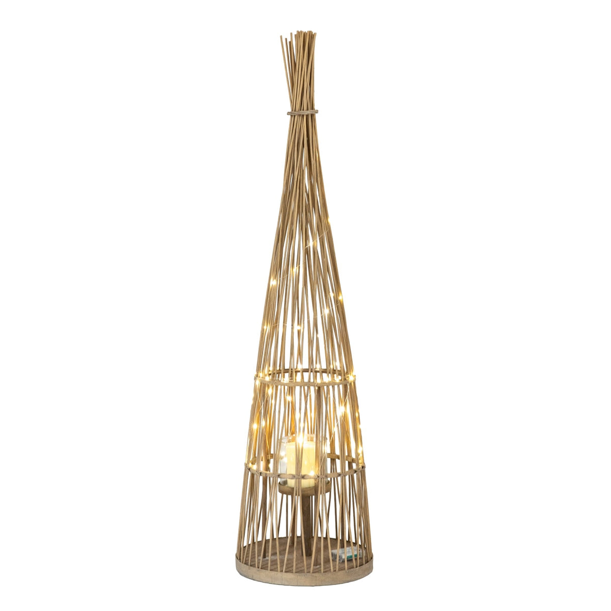 Large Conical Wicker Lantern