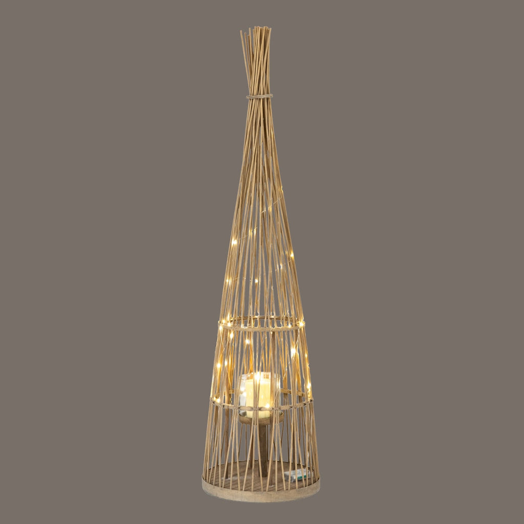 Large Conical Wicker Lantern