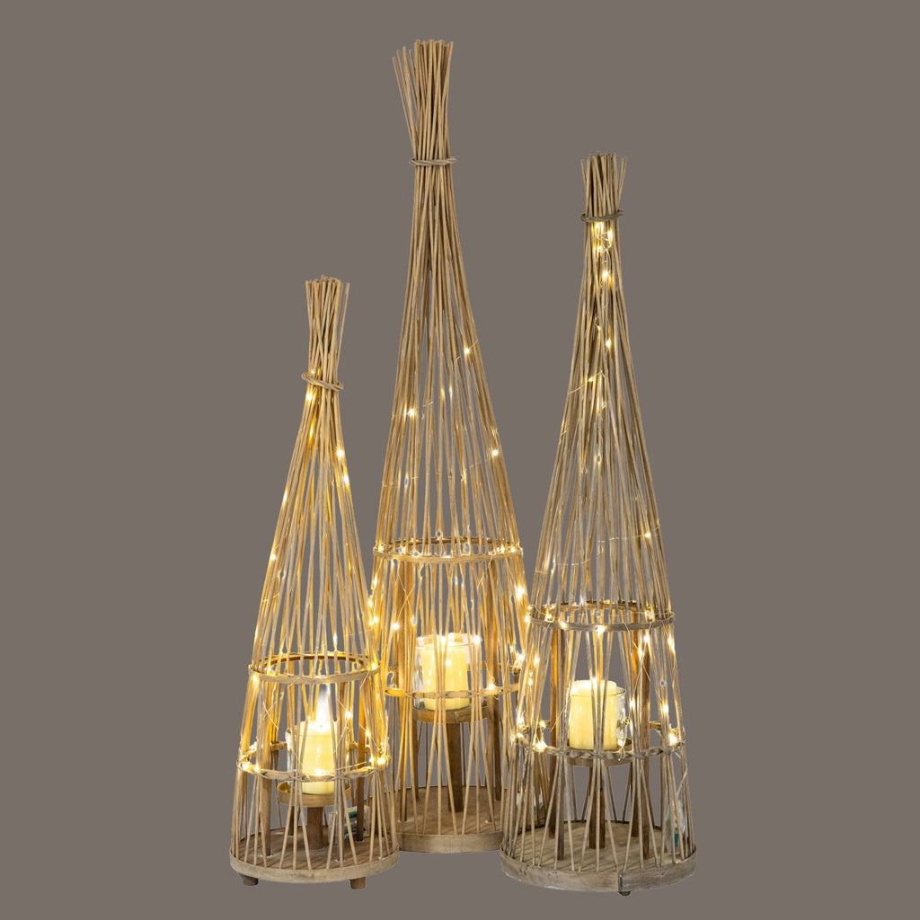 Large Conical Wicker Lantern