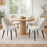 White Dining Chair — Kitchen Dining Chair, Curved Back, Fabric