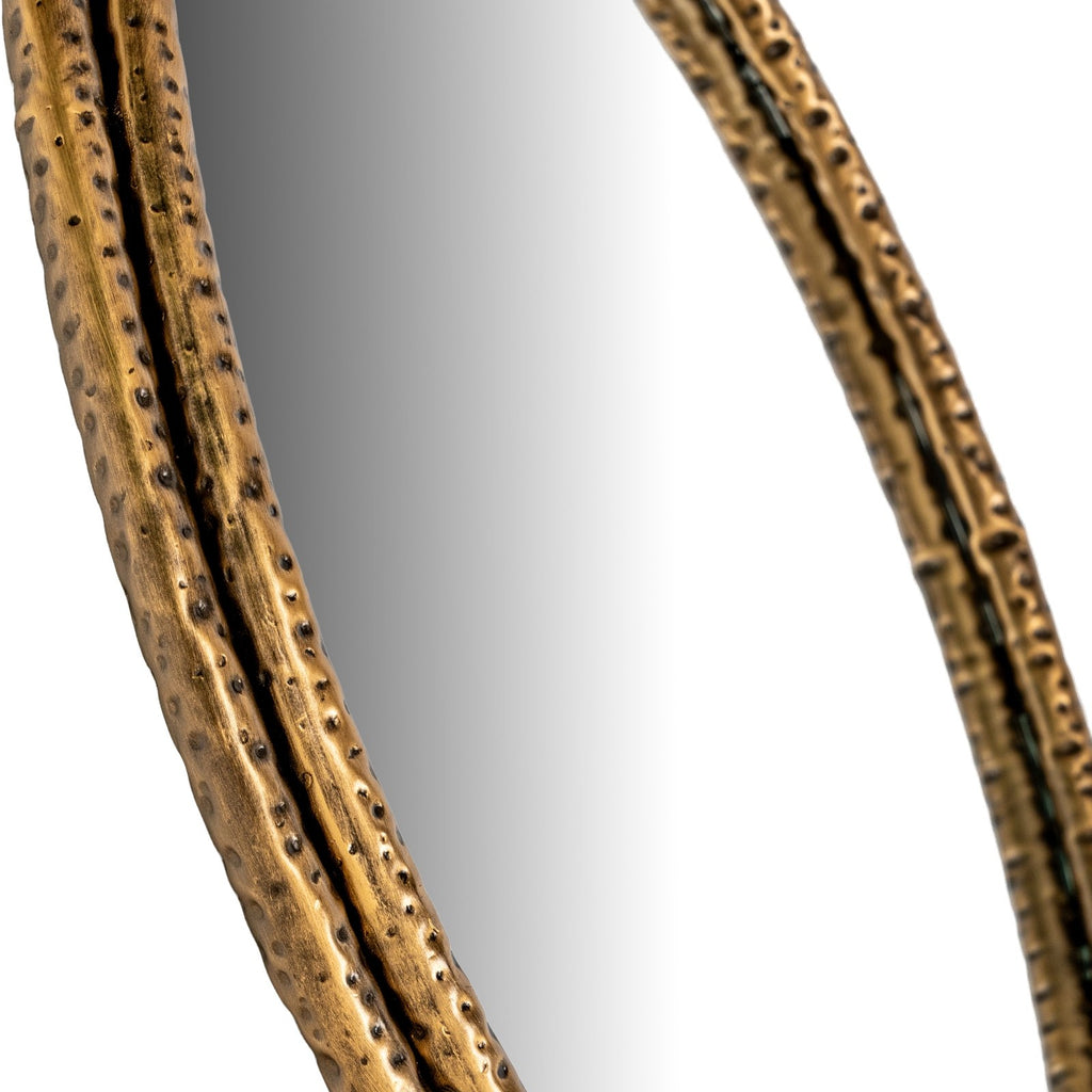 Nahla Medium Mirror With Dimpled Frame — mirror