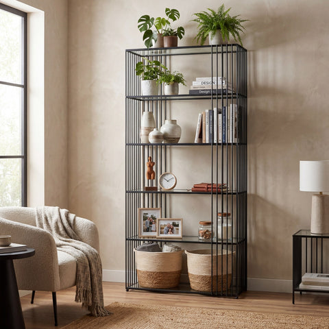 Black Shelf Unit 179cm