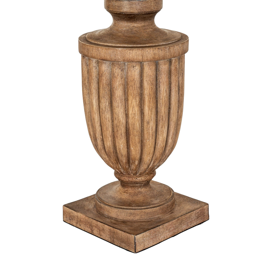 Brown Table Lamp 75cm — Living Room Table Lamp, Linen Shade, Tassora