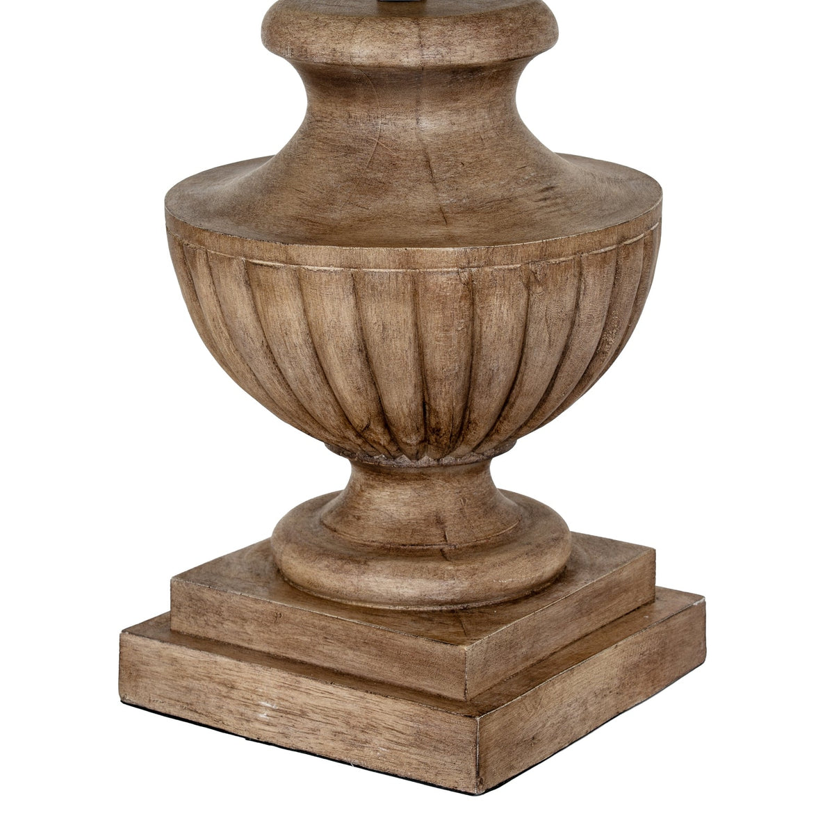 Brown Table Lamp 67cm — Living Room Table Lamp, Linen Shade, Marbelle