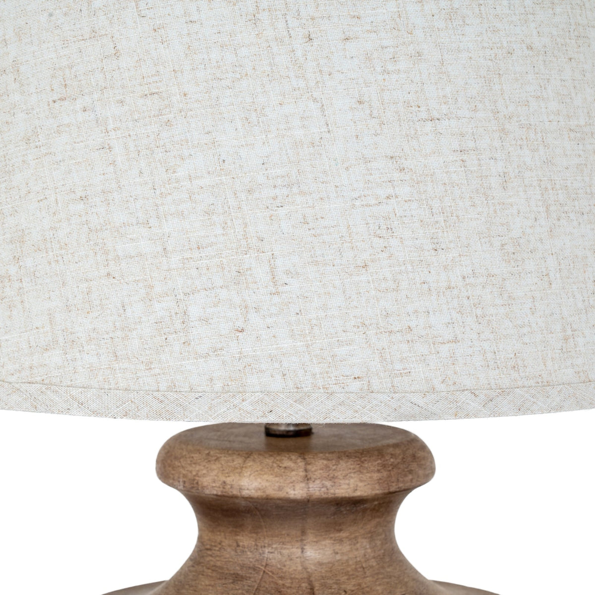 Brown Table Lamp 67cm — Living Room Table Lamp, Linen Shade, Marbelle