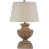 Brown Table Lamp 67cm — Living Room Table Lamp, Linen Shade, Marbelle